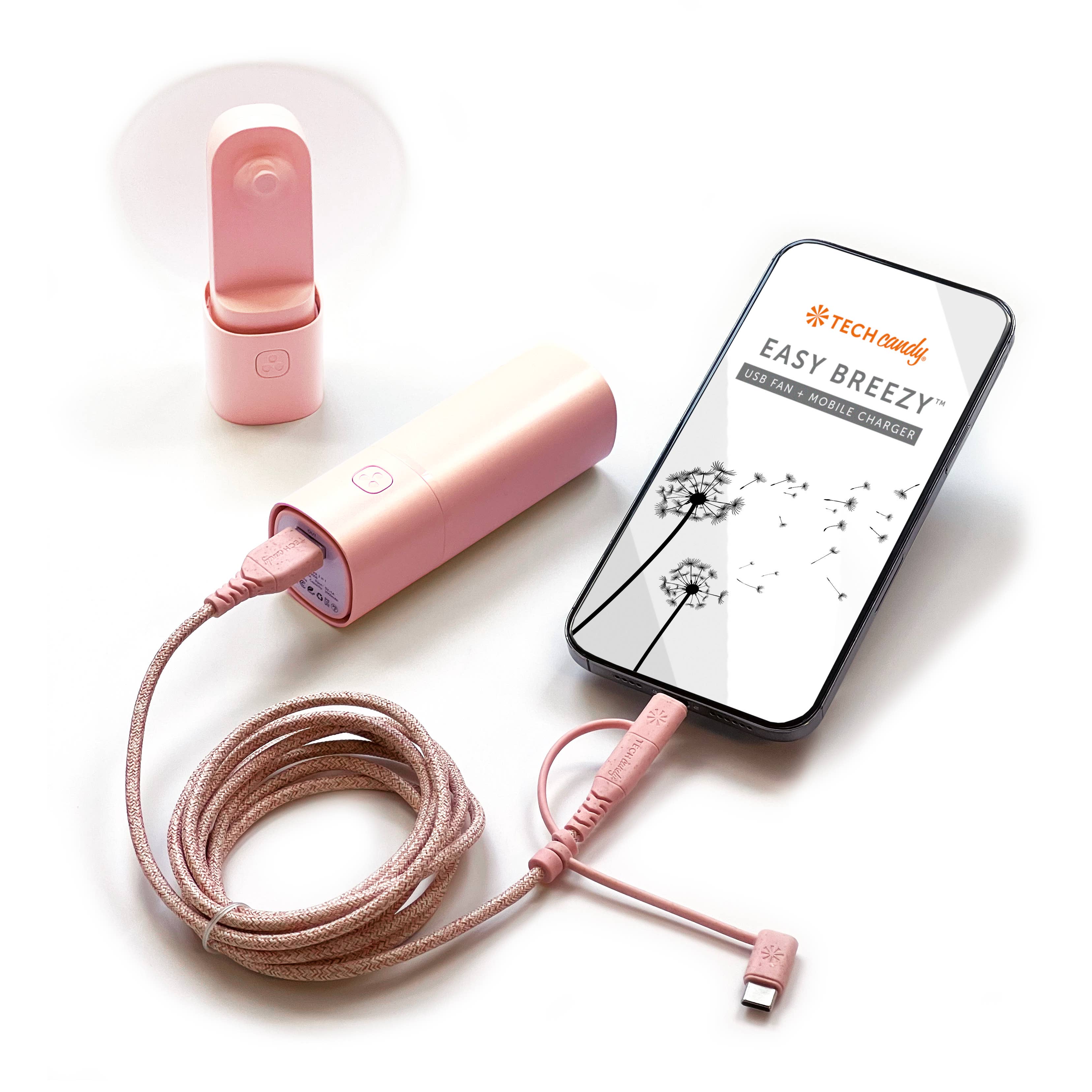 Tech Candy – wholesale Handheld electric fan – EASY BREEZY PORTABLE FAN + POWER BANK3