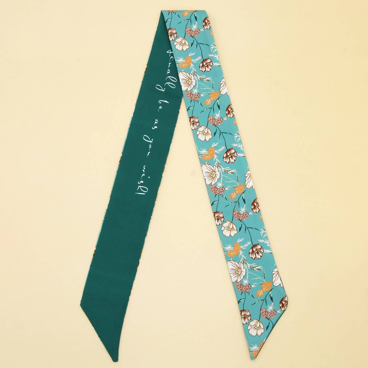 ACCITY - Wholesale Scarf - Women's - Chic Floral Letter Twilly Scarf Gift Wrap_CWASC009811