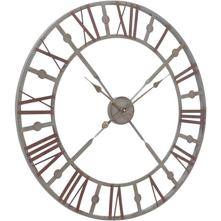 Reloj de pared antiguo con forma de esqueleto gris para venta al por mayor de The Libra Company