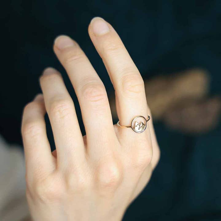 Nina Designs - Wholesale Band/Stacked Ring - Sterling Silver or Bronze Snow Capped Mountain Ring3