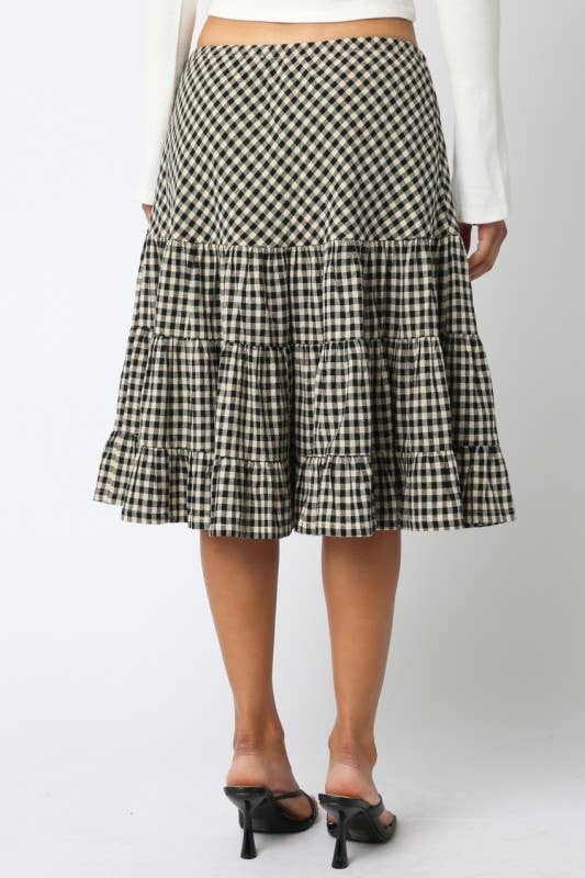 Olivaceous - Venta al por mayor Falda - Mujer - Falda Khloe de cuadros2