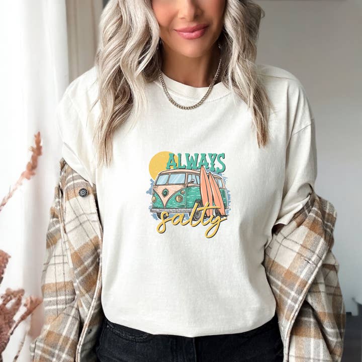 Always Salty | Comfort Color graphic T | Beach Lover T for wholesale by The Kilty Co