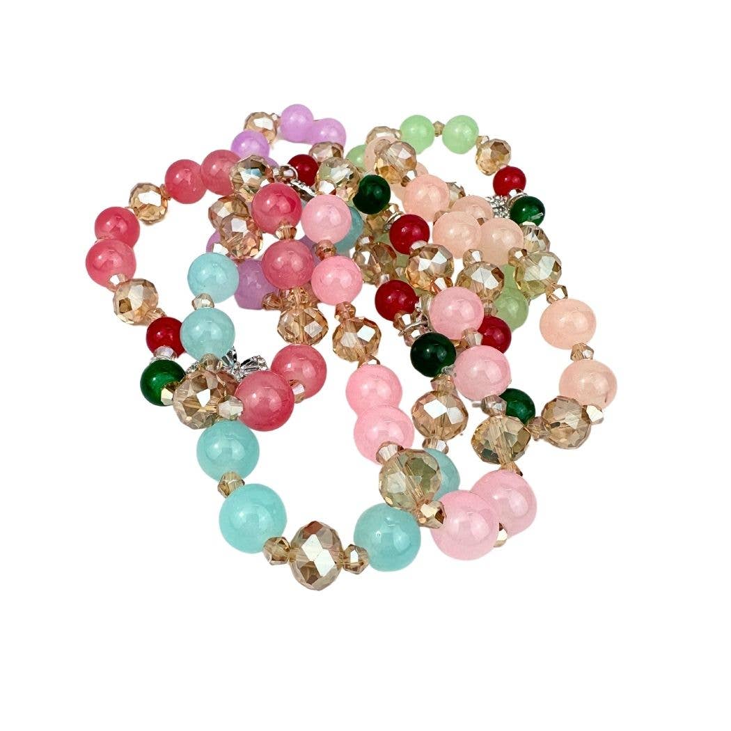 ZKY Wholesale - Wholesale Beaded Bracelet - Cartoon Crystal Beaded Stretch Dangly Bracelets