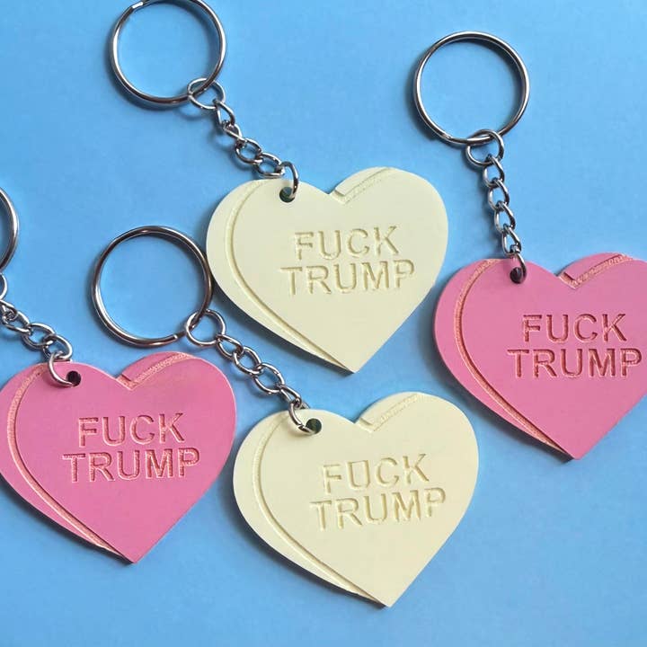 Heart Candy FUCK TRUMP Keychain (Multicolor) for wholesale by BOBBYK
