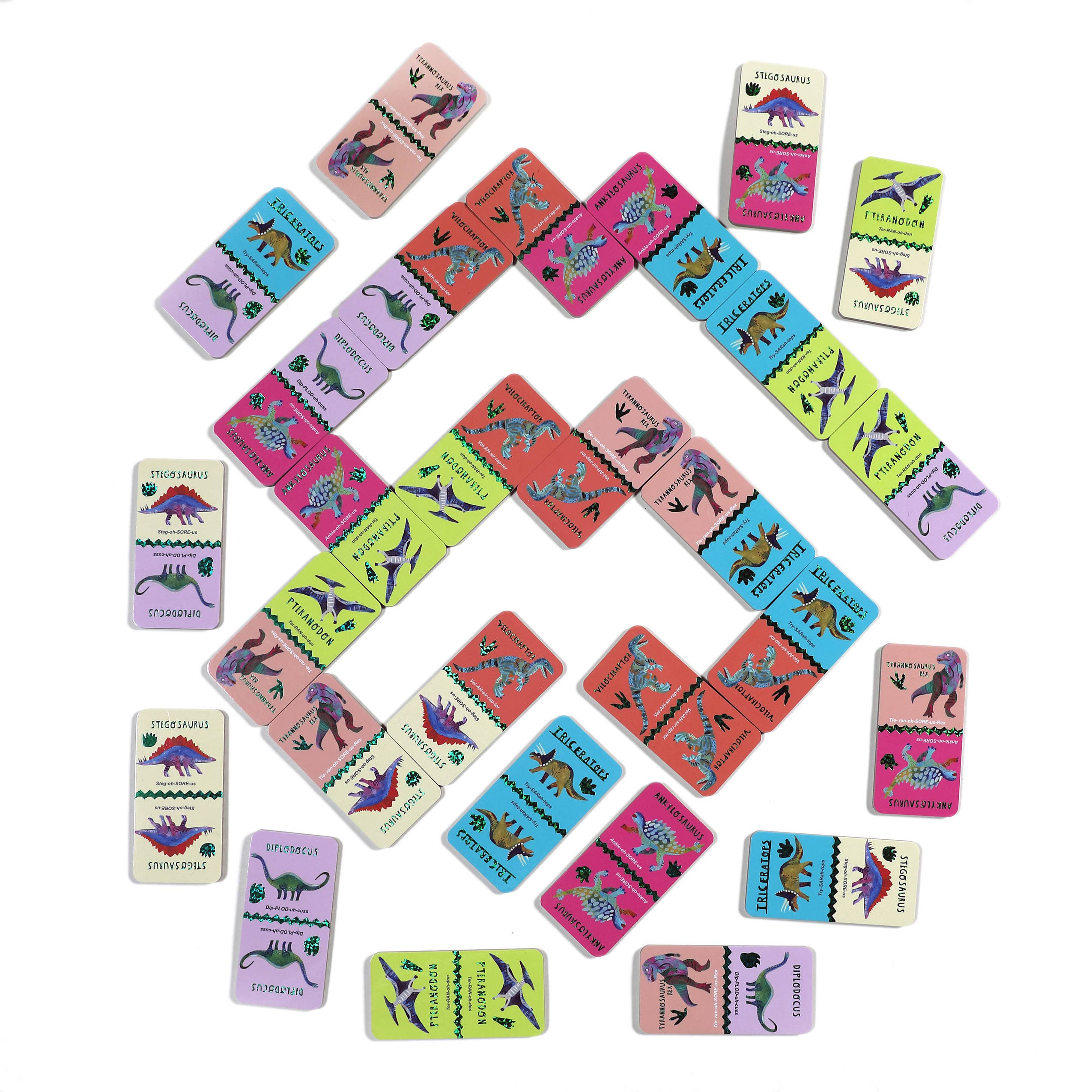 eeBoo - Wholesale Dominoes - Giant Shiny Dinosaur Dominoes2