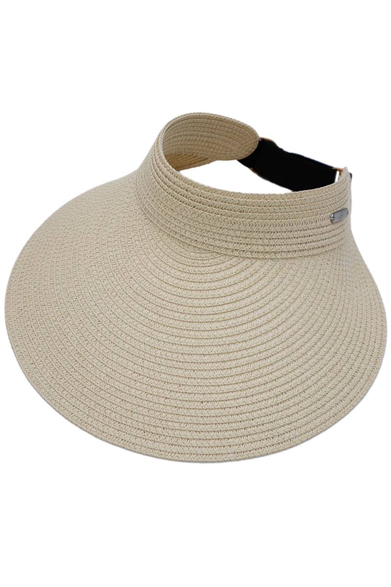 Cap Zone - Wholesale Visor - Women's - Wide Brim Paper Straw Pack-n-Go Roll-Up Sun Visor0