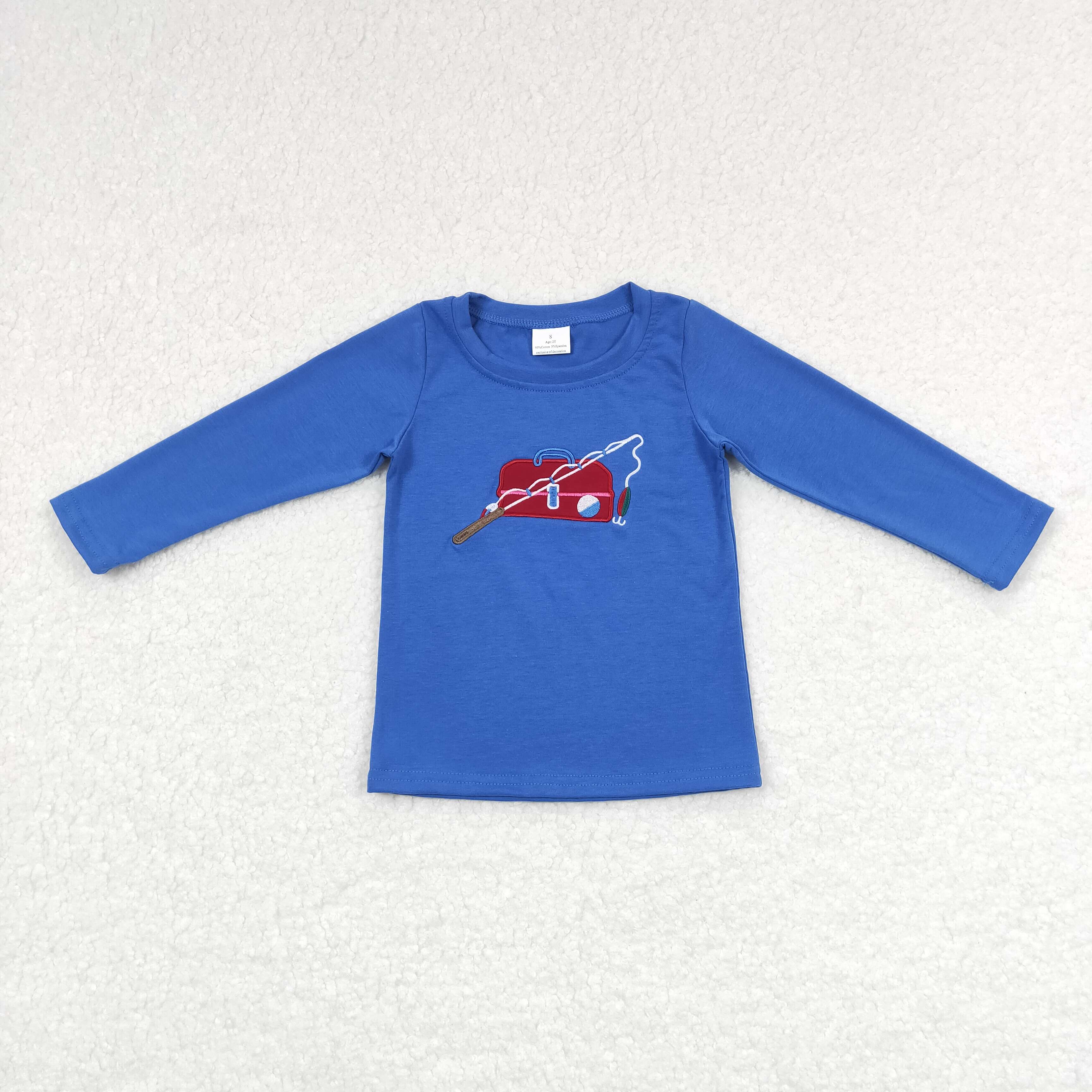 Aier Wholesale - Wholesale T-Shirt - Kids - Sibling Baby Boys Girls Embroidery Ducks Dogs Fishing Western Tee Shirts Top0