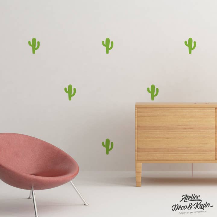 Cactus muurstickers kit Keuze uit kleuren voor wholesale door Atelier Déco&Kado