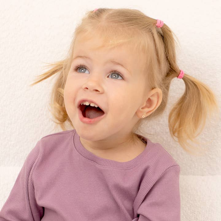 In Season Jewelry – wholesale Earrings – Kids – 14k Gold Heart Lock Kids / Children's / Girls Earrings1