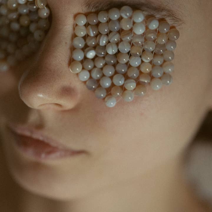 cure. - Vendita all'ingrosso Maschere trattamento occhi - Patch occhi in pietra naturale di agata fatti a mano7