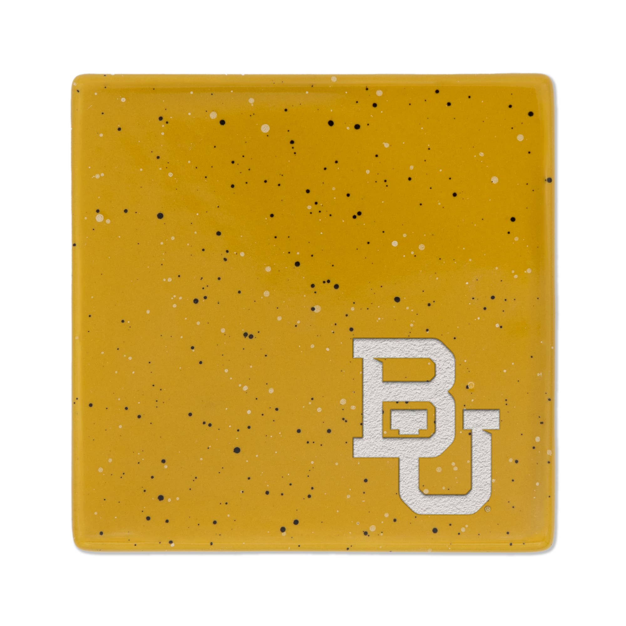 Rico Industries - Vente Sous-verre - Dessous de verre gravé au laser à pois or Baylor Bears NCAA0