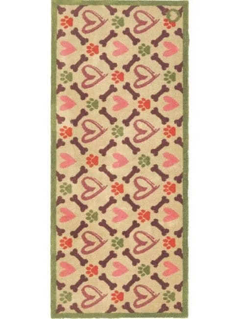 Alfombrilla para mascotas con corazones y huesos lavables y ecológicos para venta al por mayor de THE RUGS