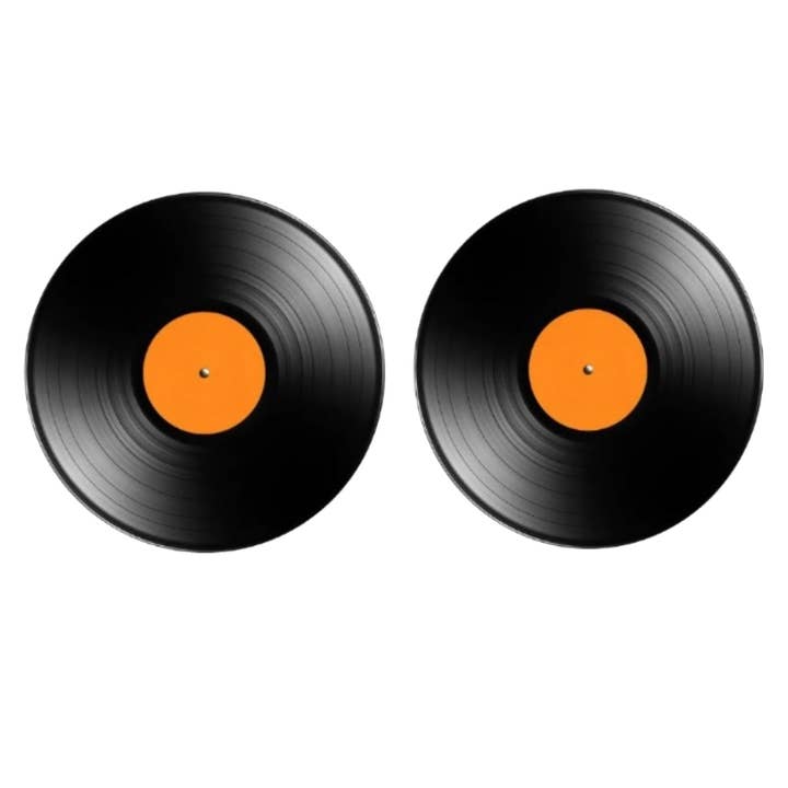 Vinyl Disc orange og sorte manchetknapper for engroshandel hos Bassin And Brown