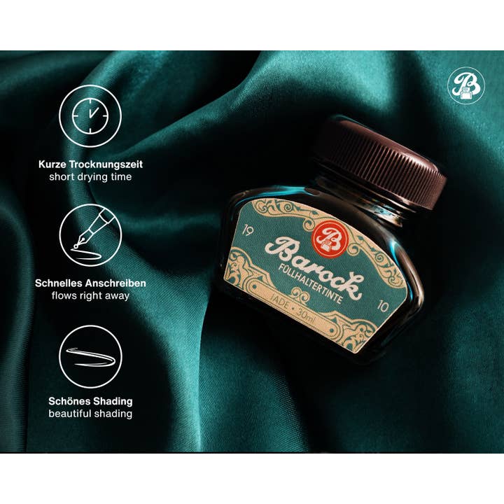 Octopus Concept GmbH – Großhandel Schreibtinte – Barock 1910 Schreibtinte Jade 30 ml1
