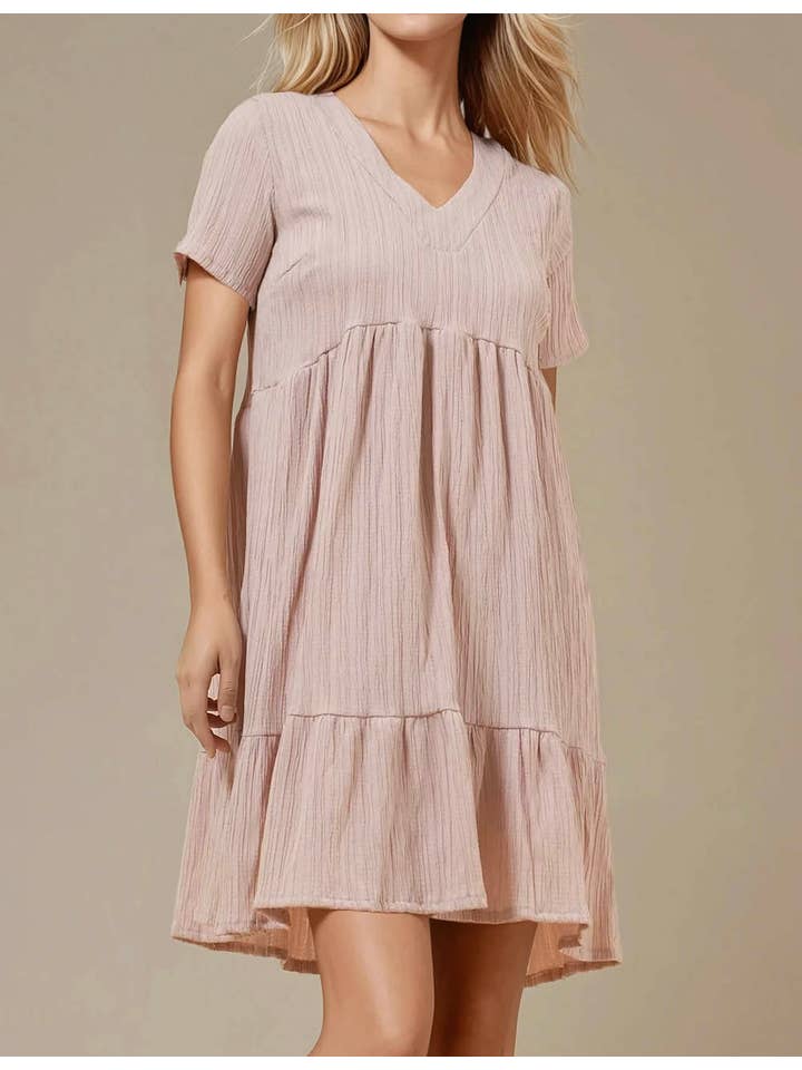 Sweetkama - Wholesale Dress - Women's - V-Neck Short Sleeves Daily Short Dress47