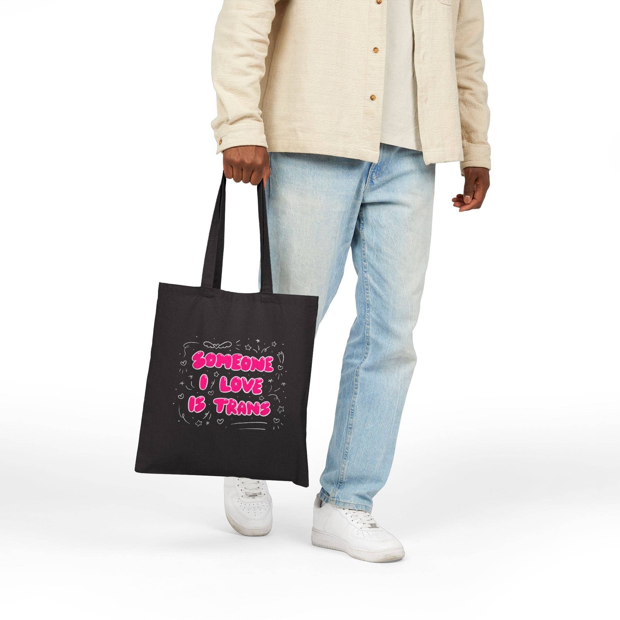 SoftBoysClub - Wholesale Tote Bag - Unisex - “Someone I Love Is Trans”  Trans Ally Canvas Tote Bag12