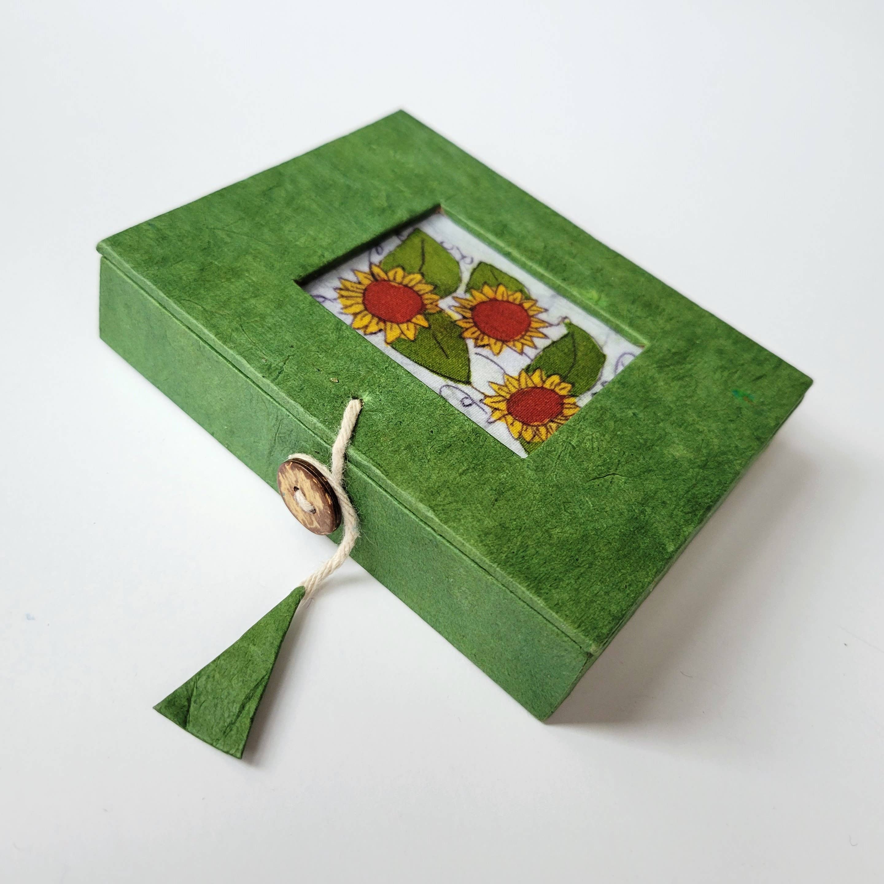 Eclectic Woodchuck - Wholesale Decorative Box - Sunflower Batik Mini Paper Mache Box3