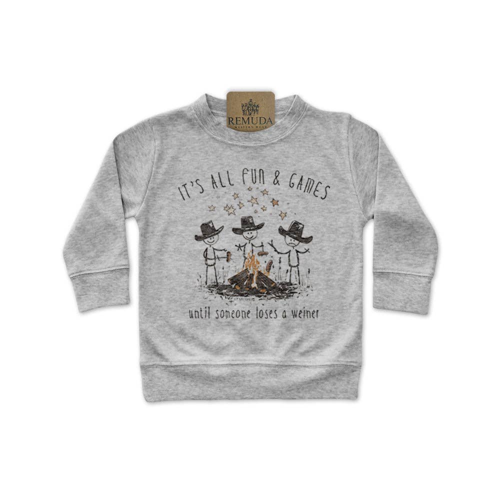 Remuda Western Wear - Wholesale Shirt - Baby - It's All Fun & Games Until Someone Loses A Weiner - Infant Pullover1