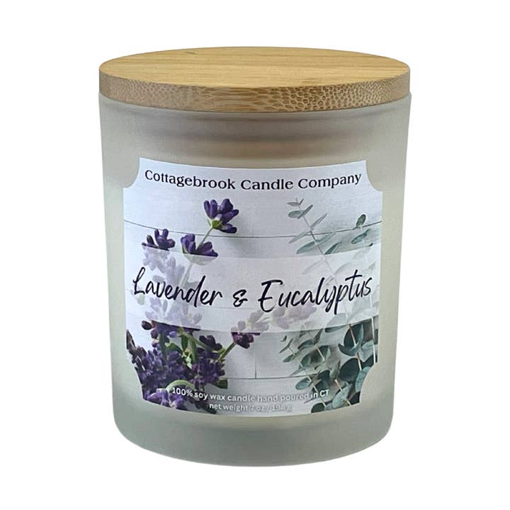 Lavender & Eucalyptus Soy Candle for wholesale by Cottagebrook Candle Company