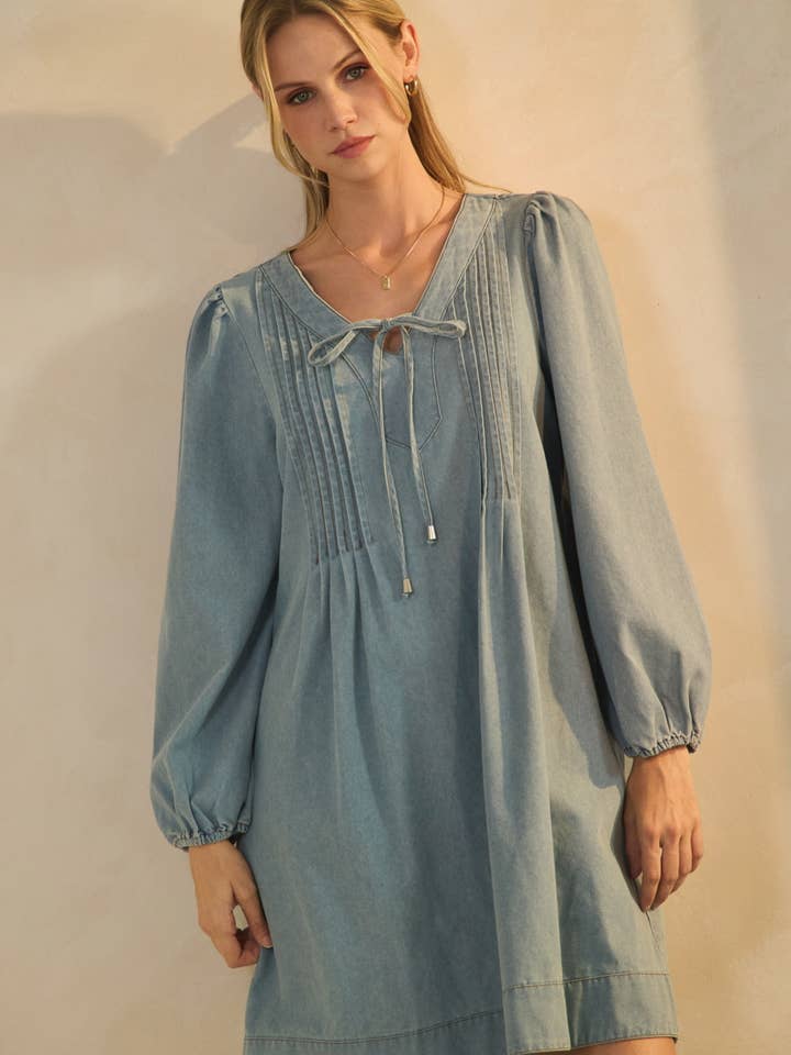 Plus Washed Denim Dress for wholesale by Oddi
