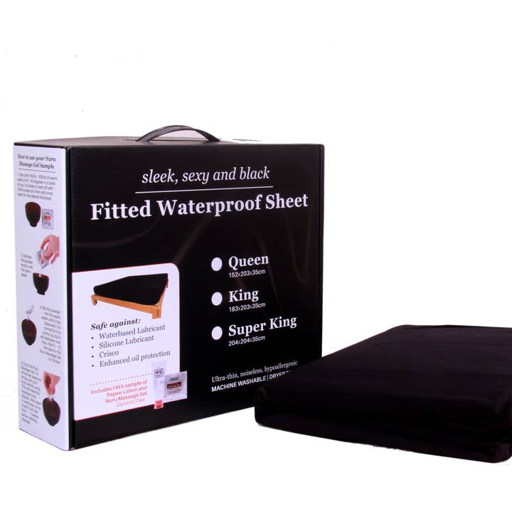 Schwarzes wasserdichtes Spannbetttuch Queen für den Großhandel von STIM U