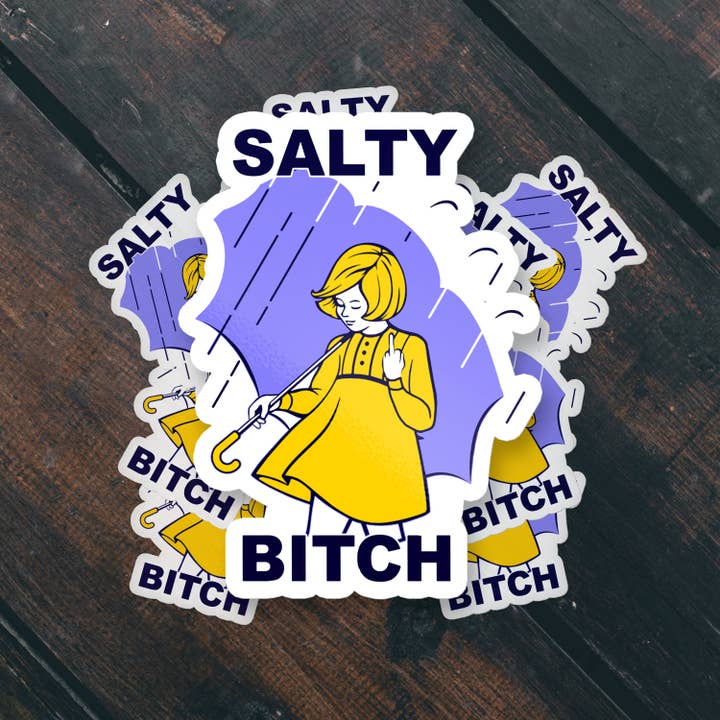 Sticker Bull - Wholesale Sticker - Salty Bitch Funny Morton Parody Waterproof Vinyl Sticker2