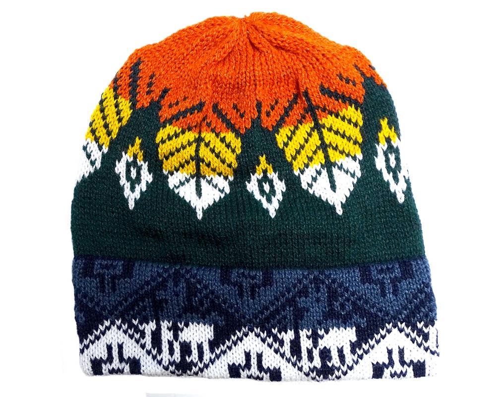 Pichincha - Wholesale Beanie - Women's - Multicolored Tribal Ethnic Design Winter Knit Beanie Hat2