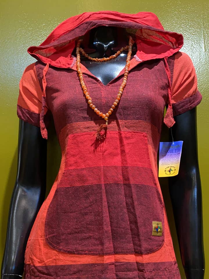 Tunique à capuche avec poche avant — Paquet de 4 — Tri Color pour la vente par Katmandu Trading Co.