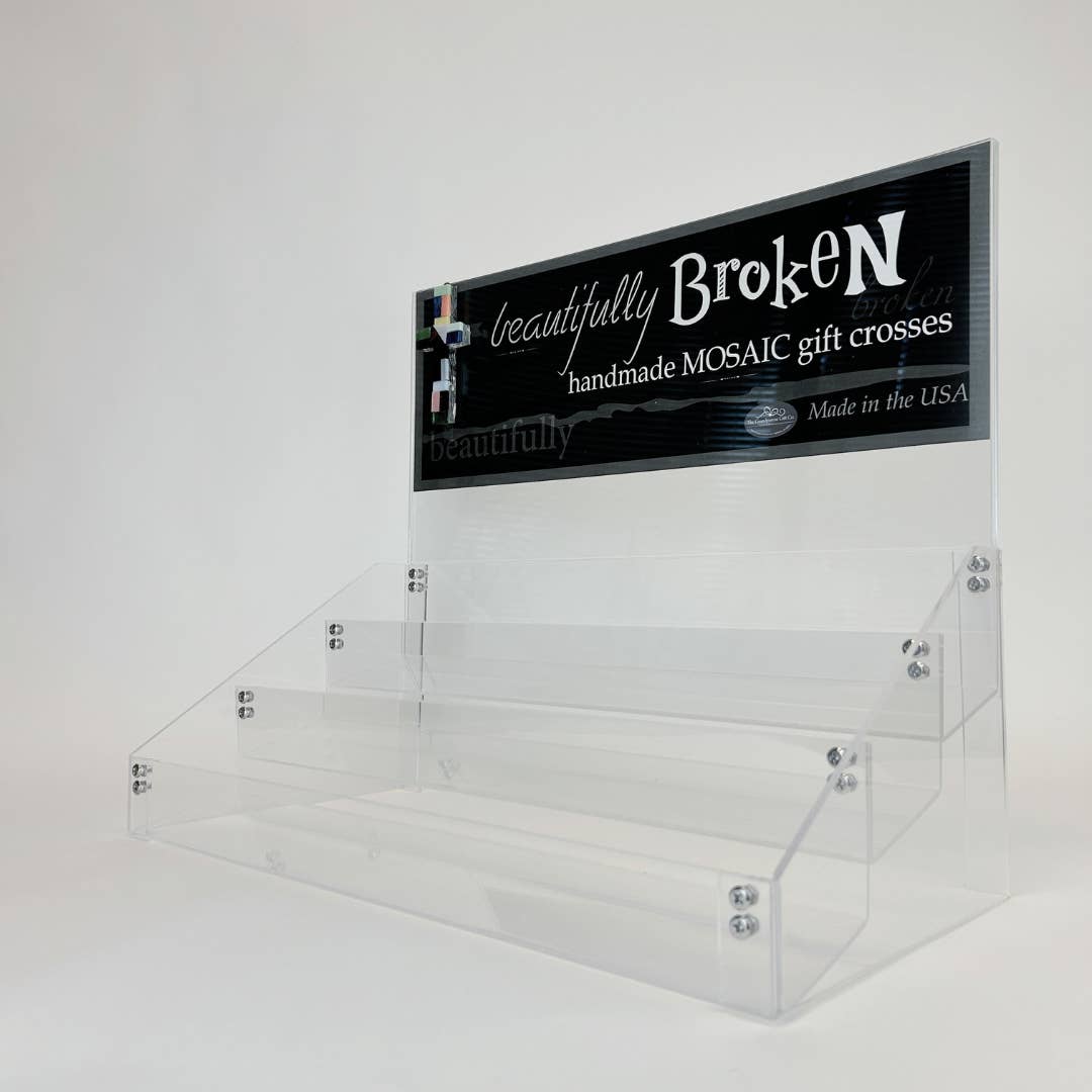 The Grandparent Gift Co. Inc. – wholesale Retailer display – Home & Living – Beautifully Broken Cross Retail Counter Display Unit 70562