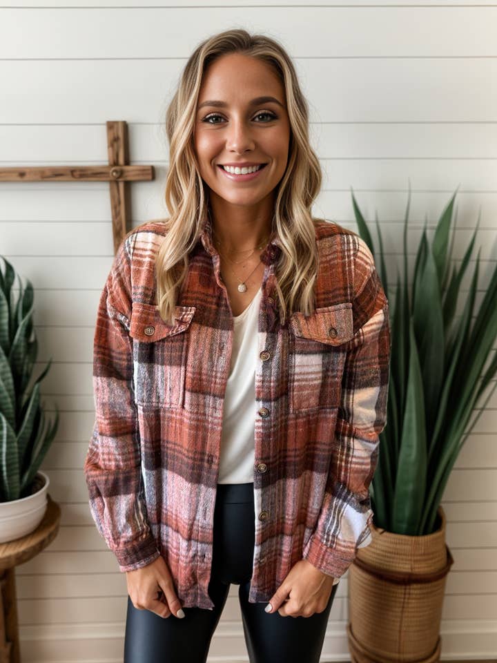 Flannel Shacket for wholesale by Lex Wholesale