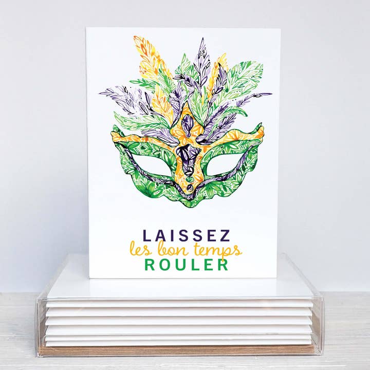 Mardi Gras Notecard Set for wholesale by Amanda Klein Co.