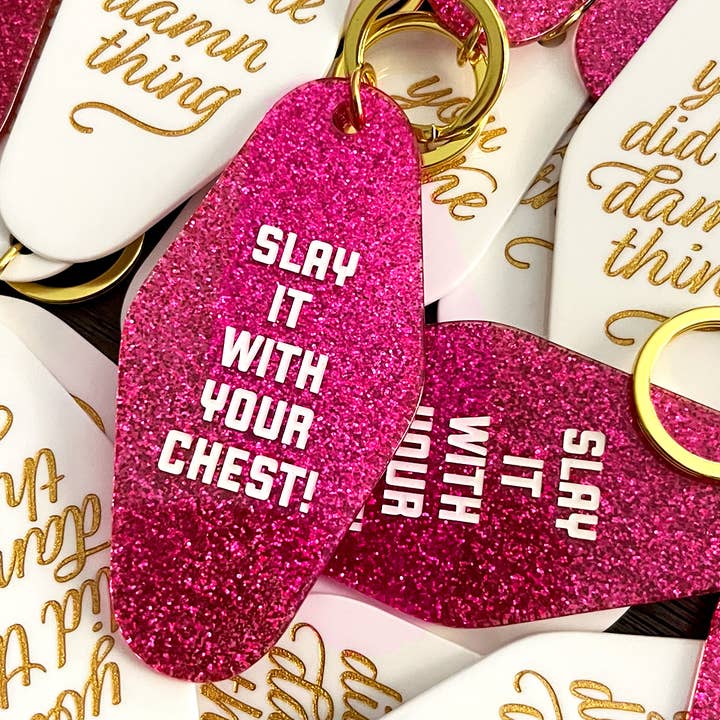 Bold & Broad - Wholesale Keychain - Women's - Slay It With Your Chest keychain3