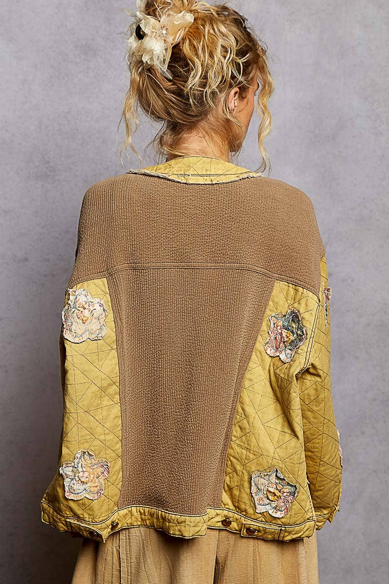 Pol Clothing - Wholesale Jacket - Women's - Long sleeve quilted twill big pocket woven jacket5