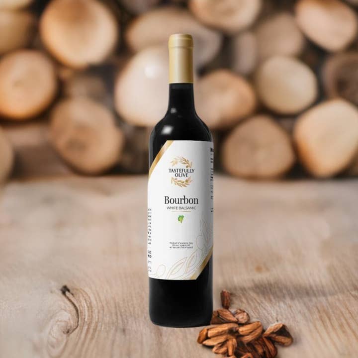 Bourbon White Balsamic Vinegar for wholesale by Tastefully Olive