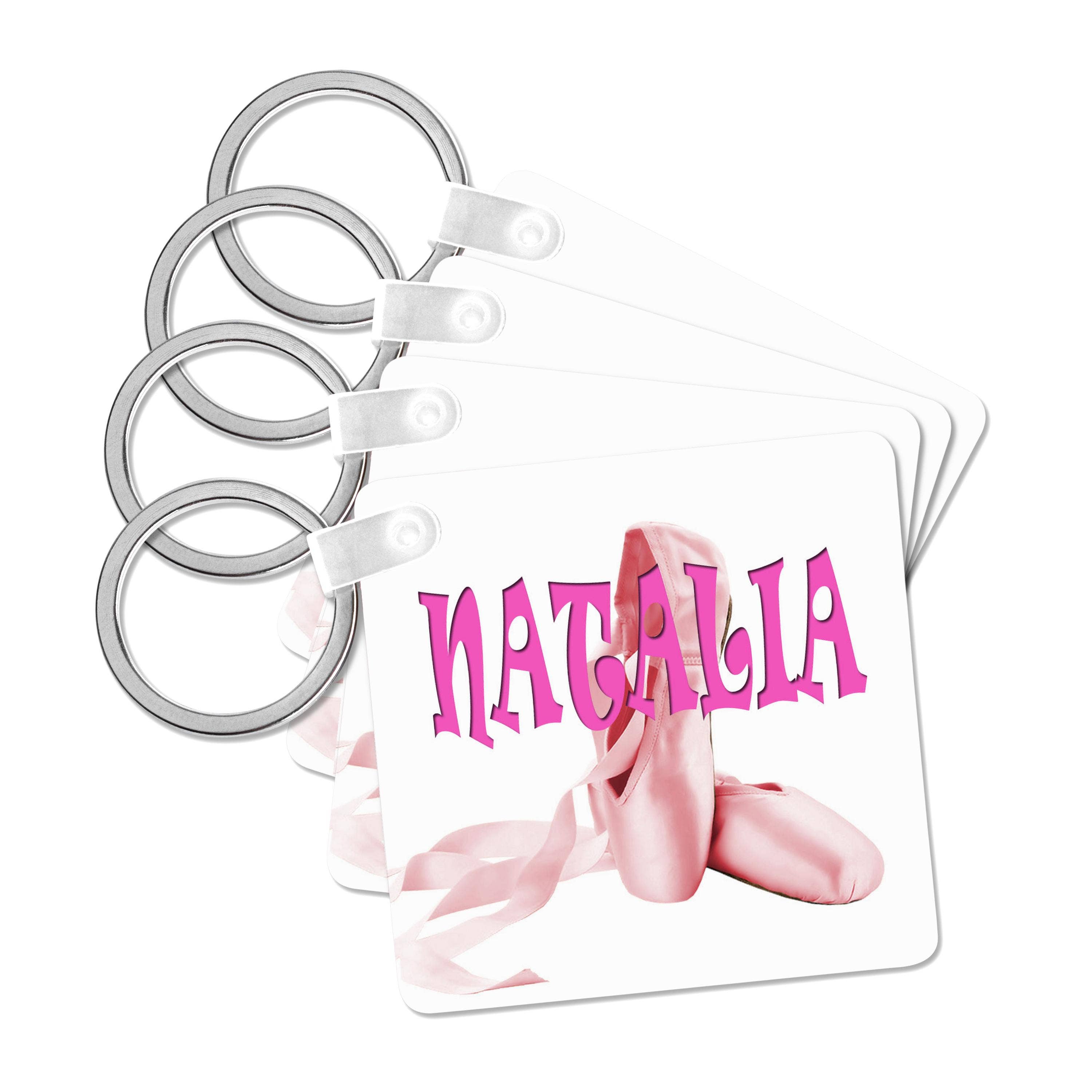 3dRose - Vendita all'ingrosso Portachiavi - Unisex - 3dRose, Natalia. Scarpe da ballo rosa. , Portachiavi0