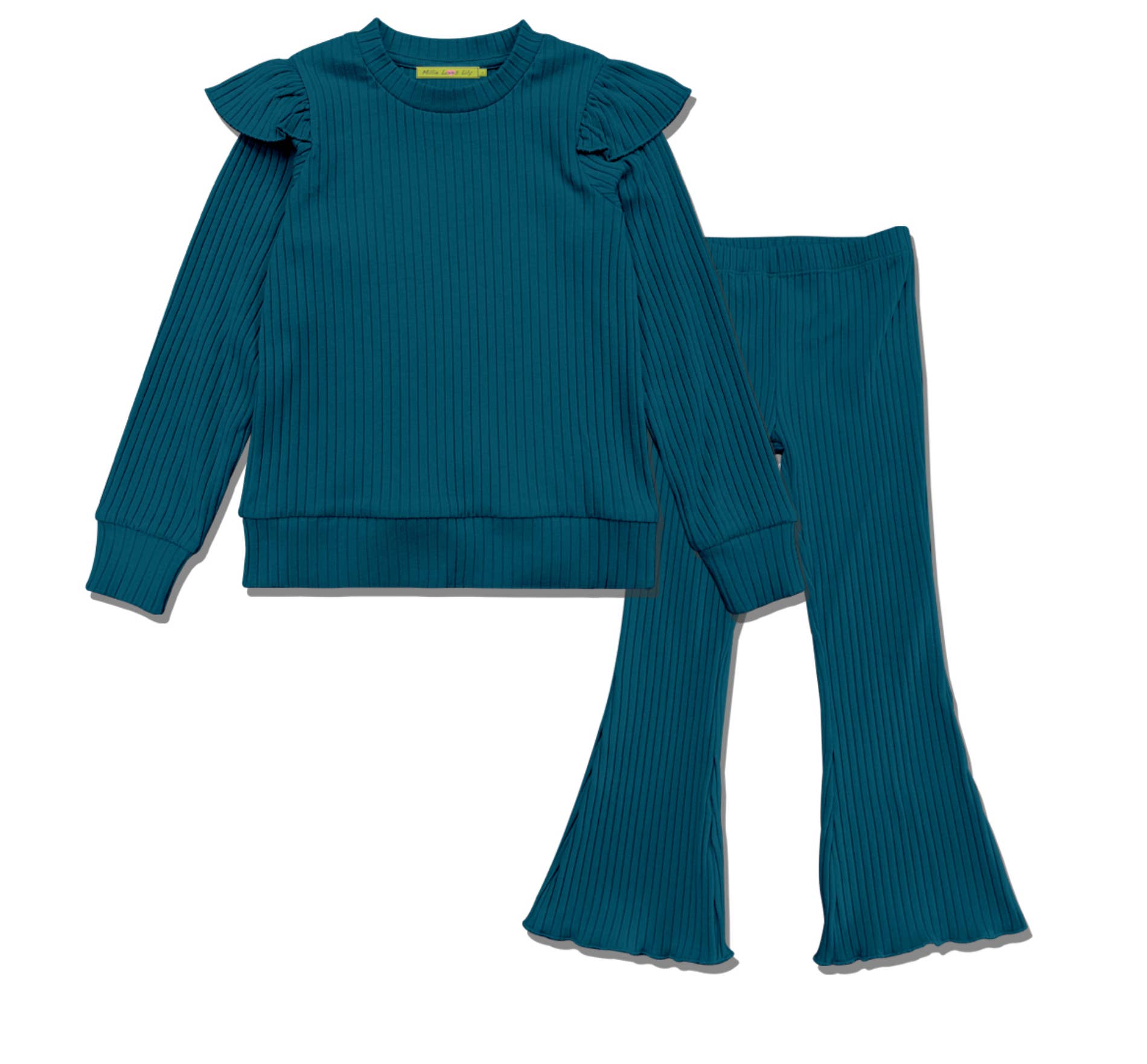 Girls Midnight Ribbed Top & Flare Leggings for wholesale on Faire