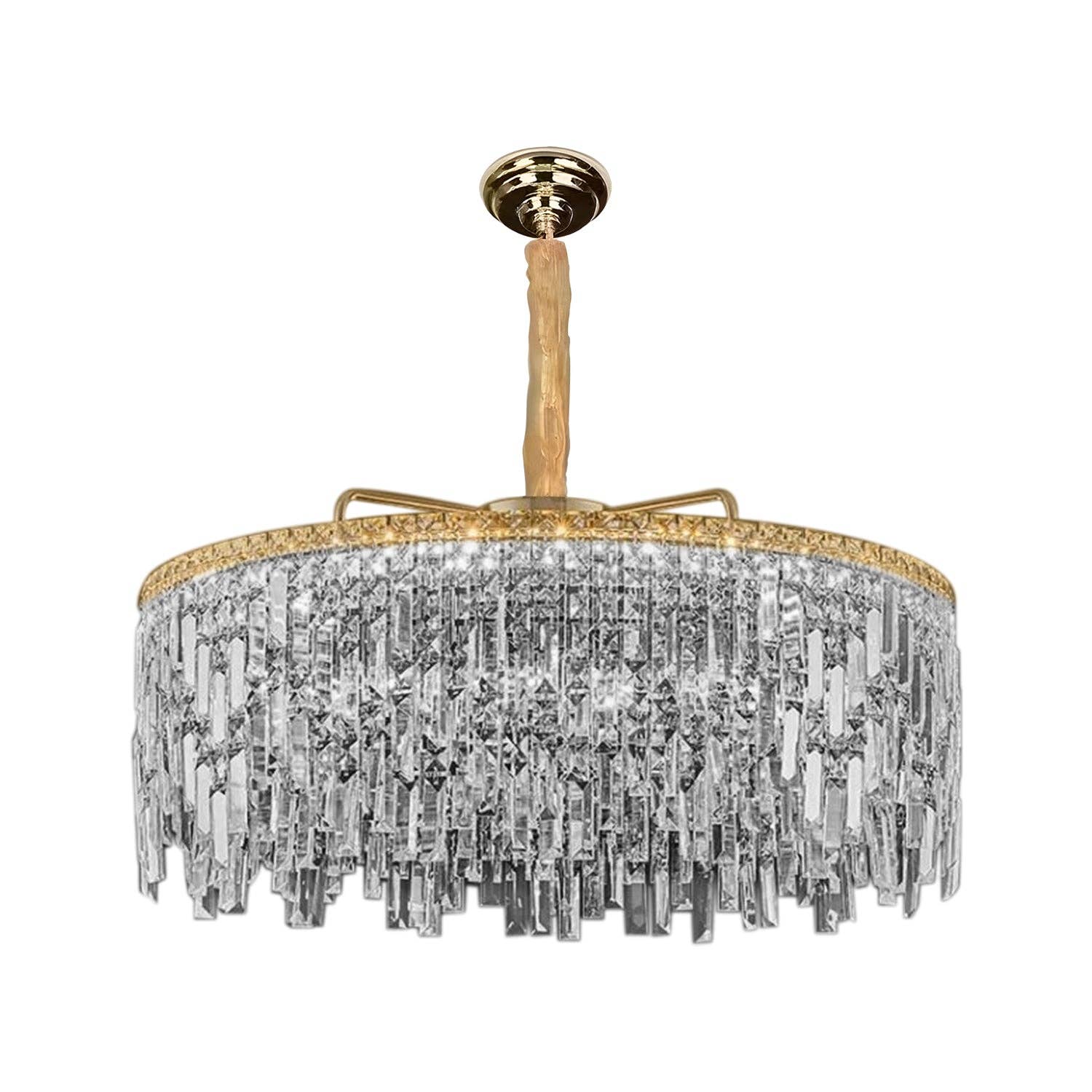 Ledsone - Vente Lustre/Suspension - Lustre moderne en cristal doré à plafond - modèle 480412