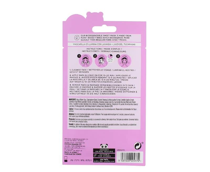 Oh K! - Wholesale Skincare Face Mask - Oh K! Lavender Sheet Mask1
