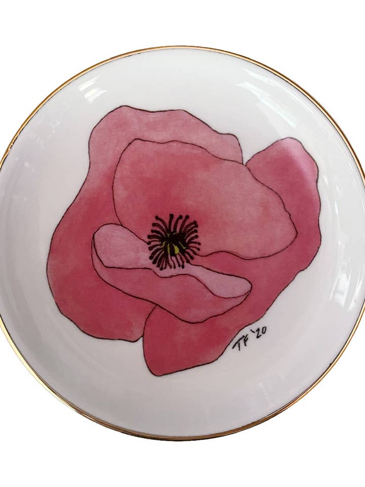 Poppy Ring Dish, Porcelain Ring Dish for wholesale by Toute-Petite