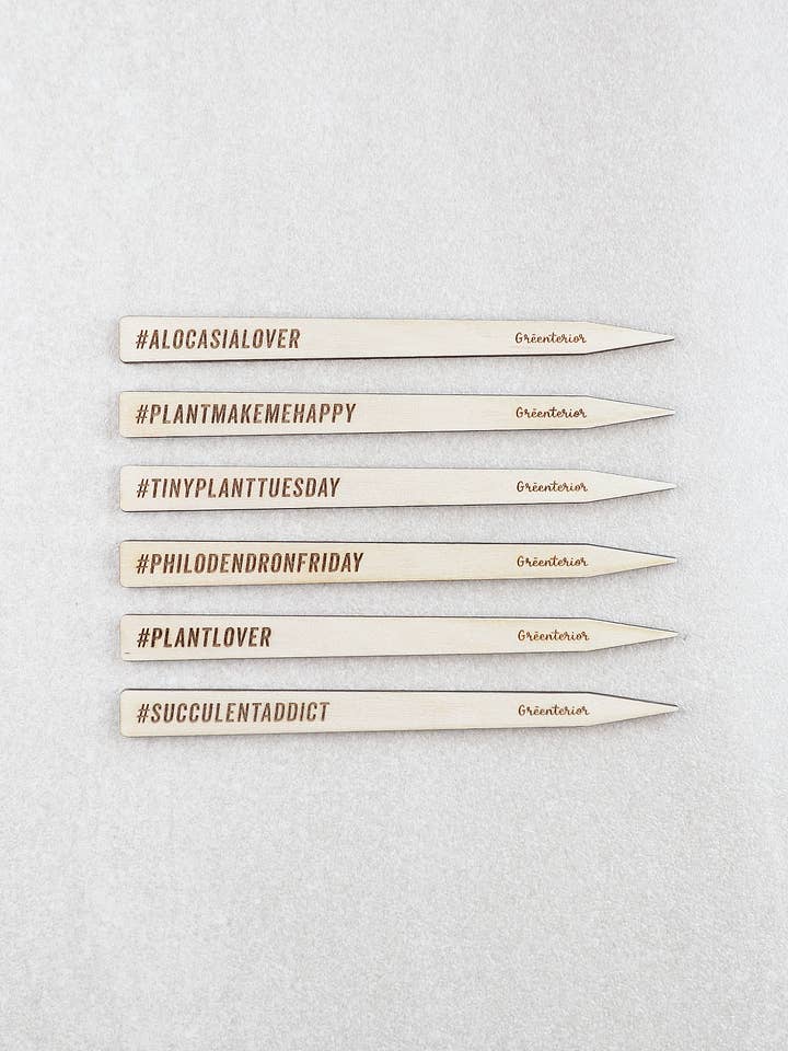 Marque-plåntes Plant make me happy - Bois pour la vente par Greenterior