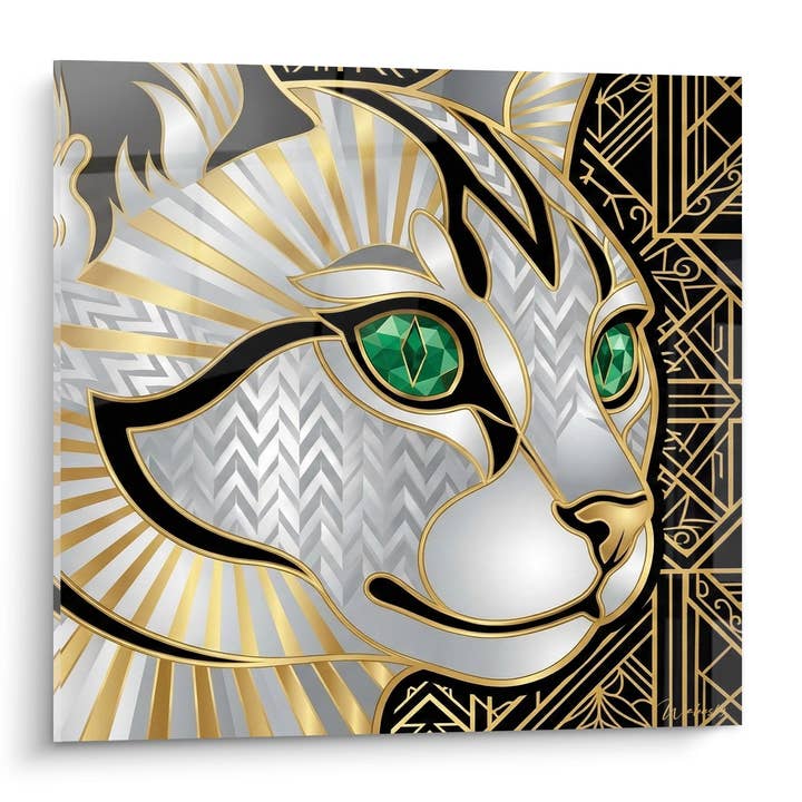 Lyxig Art Deco Kattavla - Gyllene Elegans - Burmilla Kattutgåva för wholesale av Walensky