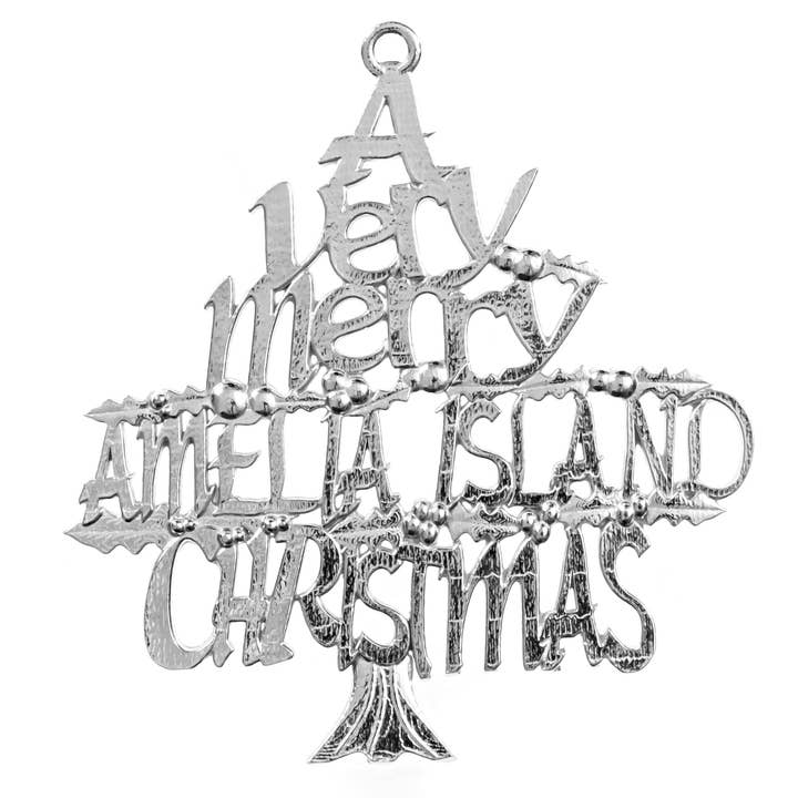 Merry Amelia Island Christmas Ornament - Amelia Island Gifts for wholesale by House of Morgan Pewter
