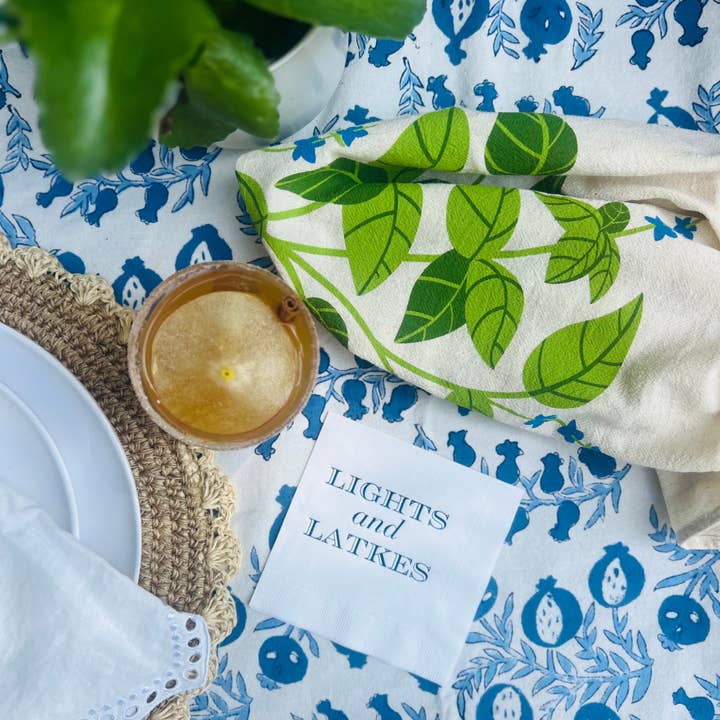 Sunshine Daisy LLC - Wholesale Disposable Napkin - Lights And Latkes Hanukkah Cocktail Paper Napkins7