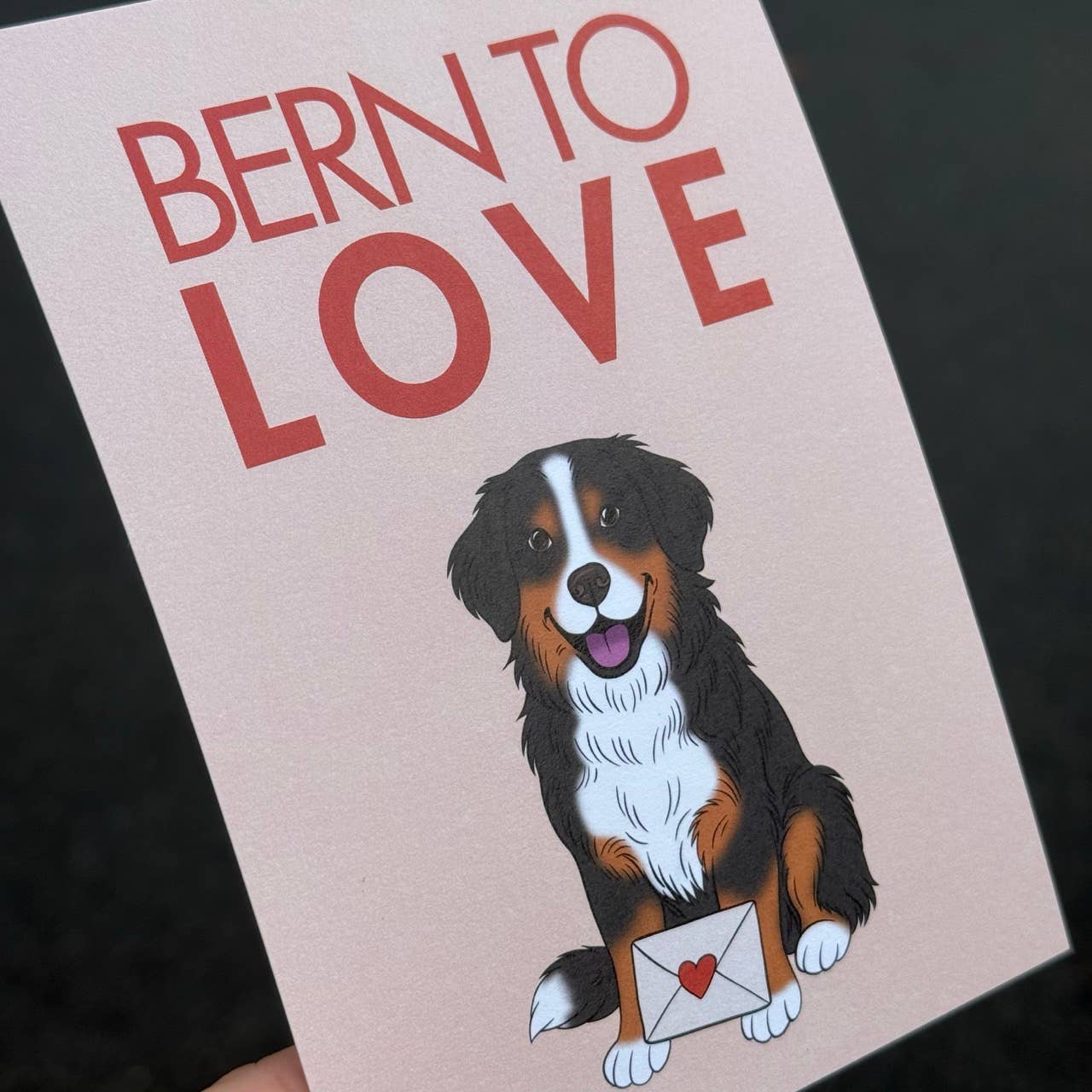 LOLLYPOPARTSTUDIO - Wholesale Everyday Greeting Card - Carte Bouvier Bernois « Bern to Love »3