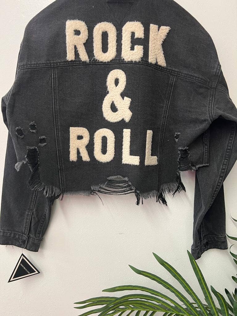 Trio Urban - Wholesale Denim Jacket - Women's - Rock and Roll Crop Denim Jacket4