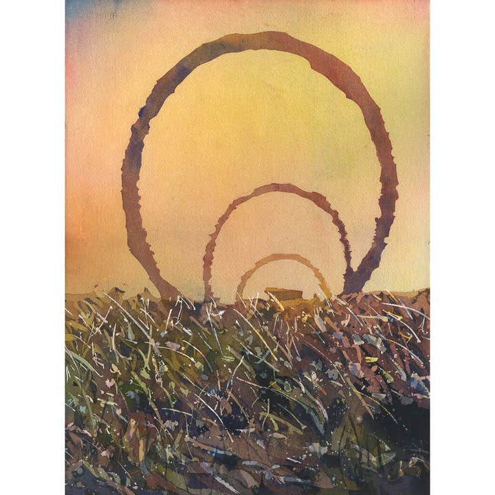 Statue de peinture à l'aquarelle colorée au Musée d'art de Caroline du Nord (NCMA), art moderne, aquarelle, paysage, décoration d'intérieur, impression giclée pour la vente par Ryan Fox Fine Art