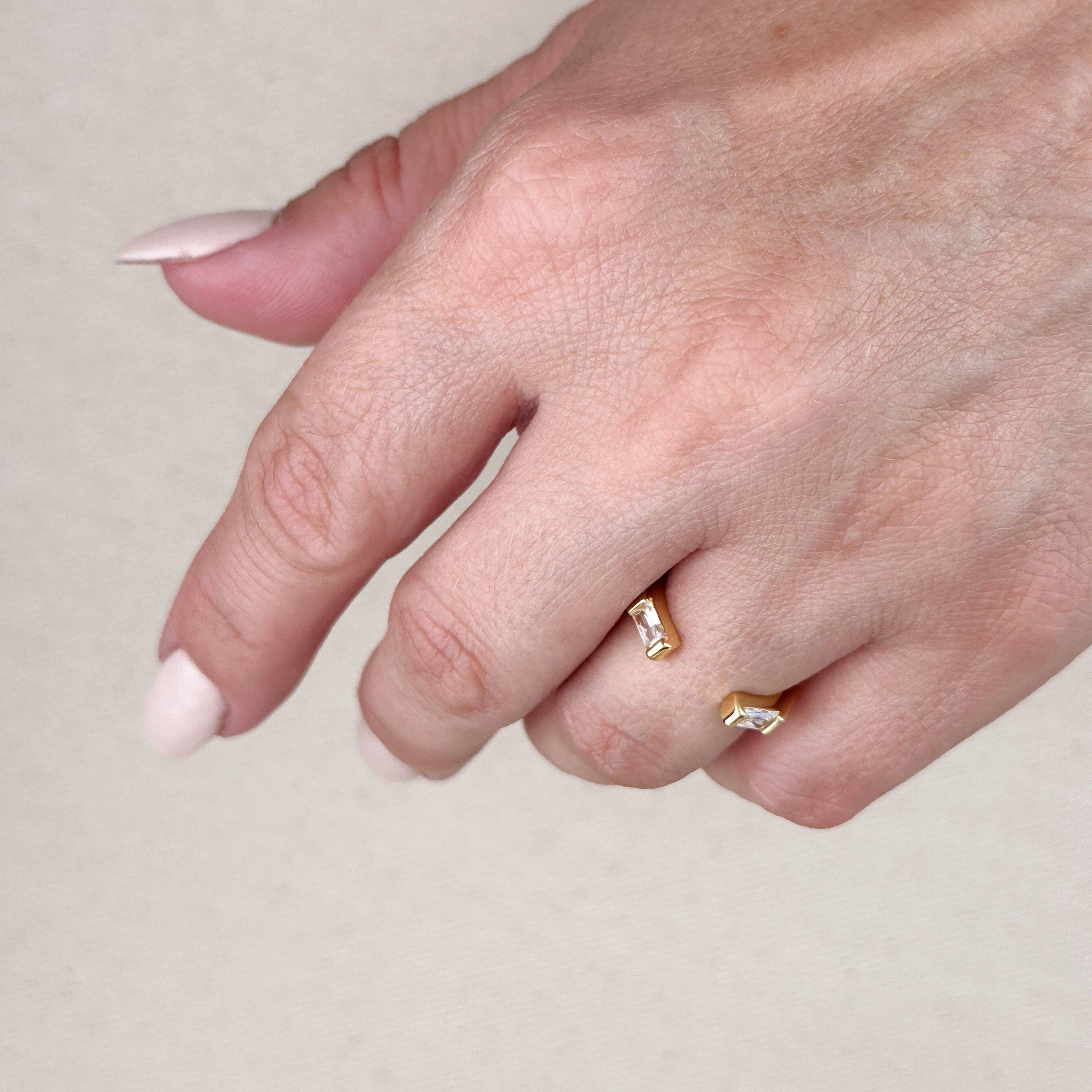 GoldFi - Wholesale Multi-Stone Ring - 18k Gold Filled Baguette CZ Band Ring9