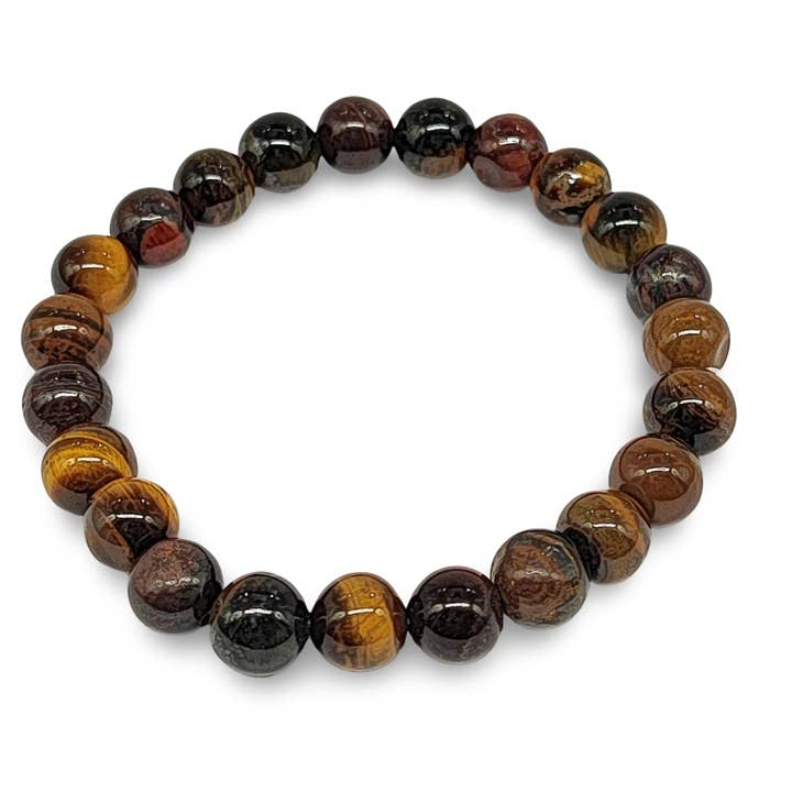 Bracelet -Tiger Eye -Tri Color -8mm for wholesale by Arômes & Évasions