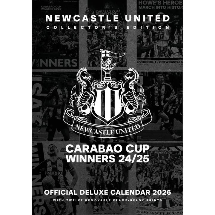 NEWCASTLE UNITED FC 2026 A3 DELUXE CALENDAR for wholesale by Danilo Promotions Ltd