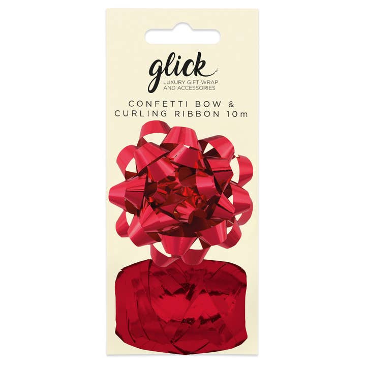 Glick - Wholesale Ribbon - Gift Wrapping - BOW/CURLING RIBBON MULTIPACK METALLIC RED1